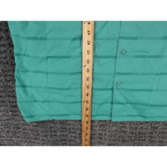 Columbia Shirt Mens XL Green Striped Short Sleeve Vented Omni Shade Outdoors - Picture 8 of 12